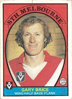 1978 Scanlens VFL #61 Gary Brice Front